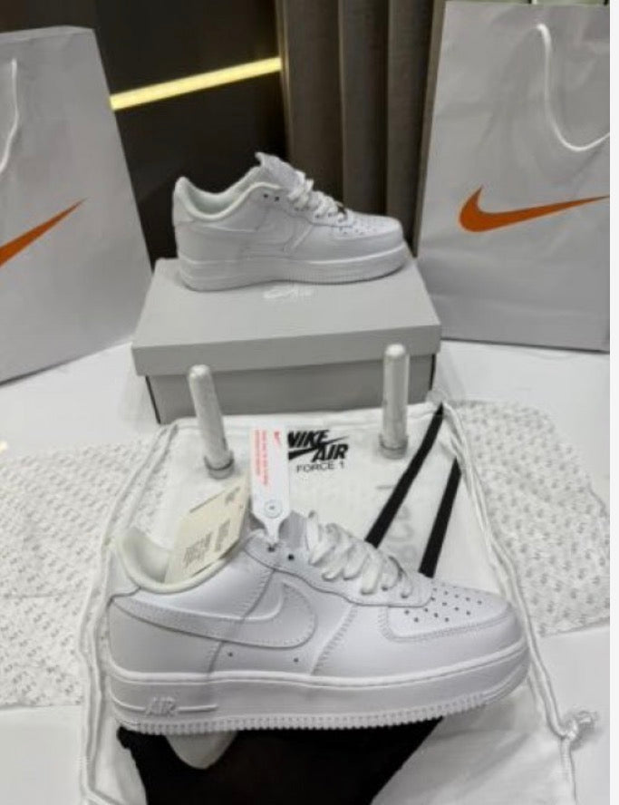 Nike Airforce 1 White Pure Leather UA Quality- full accessories