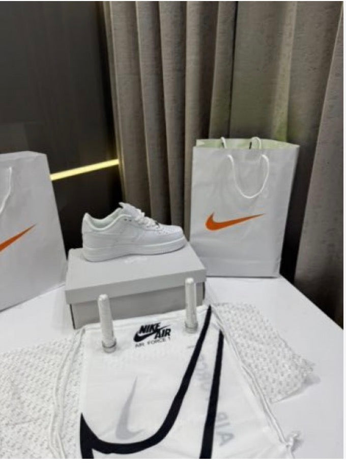 Nike Airforce 1 White Pure Leather UA Quality- full accessories